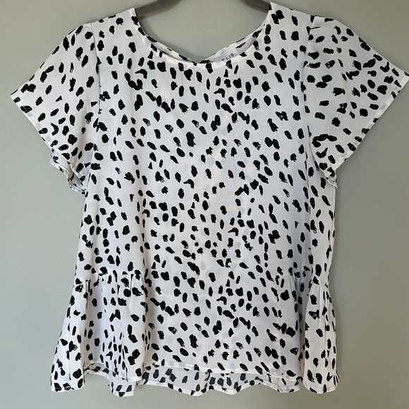 Animal Print Peplum Blouse Size S - Picture 1 of 8